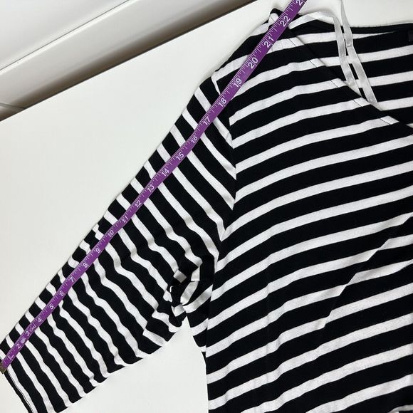 Lane Bryant Striped Side-Knot Midi Dress Womens 22/24 V-Neck Stretch 3/4 Sleeve - Picture 13 of 14